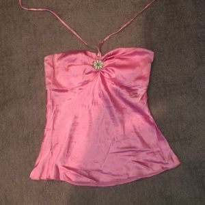 Pink silk top